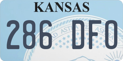 KS license plate 286DFO