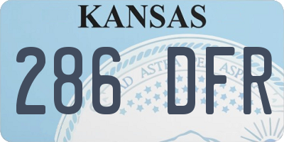 KS license plate 286DFR