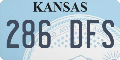 KS license plate 286DFS