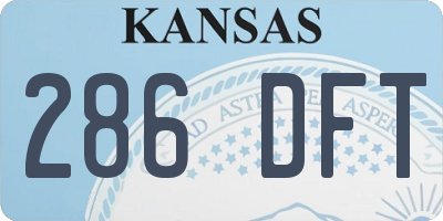 KS license plate 286DFT