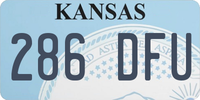 KS license plate 286DFU