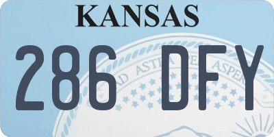 KS license plate 286DFY