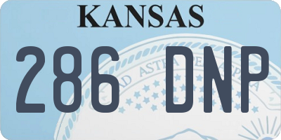 KS license plate 286DNP