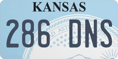 KS license plate 286DNS