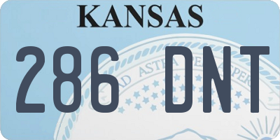 KS license plate 286DNT