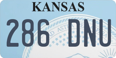 KS license plate 286DNU
