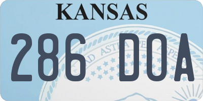 KS license plate 286DOA