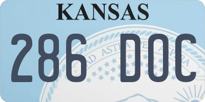 KS license plate 286DOC