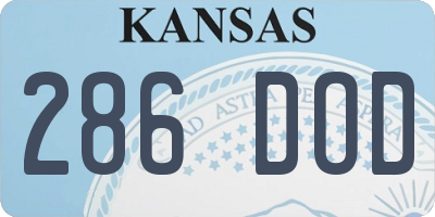 KS license plate 286DOD