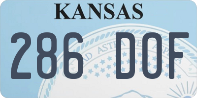 KS license plate 286DOF
