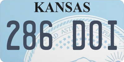 KS license plate 286DOI