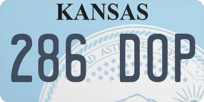 KS license plate 286DOP