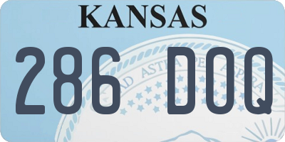 KS license plate 286DOQ