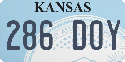 KS license plate 286DOY