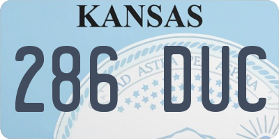 KS license plate 286DUC