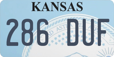 KS license plate 286DUF