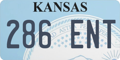 KS license plate 286ENT