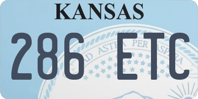 KS license plate 286ETC