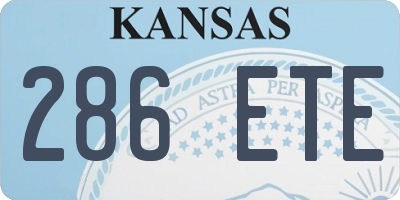 KS license plate 286ETE