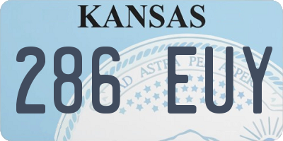 KS license plate 286EUY