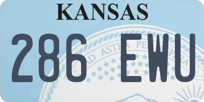 KS license plate 286EWU