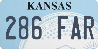 KS license plate 286FAR