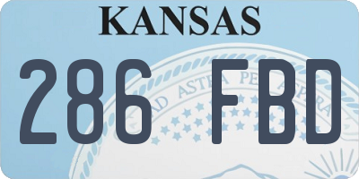 KS license plate 286FBD