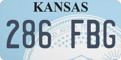 KS license plate 286FBG
