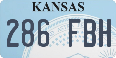 KS license plate 286FBH