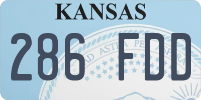 KS license plate 286FDD