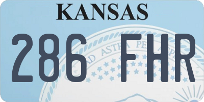 KS license plate 286FHR