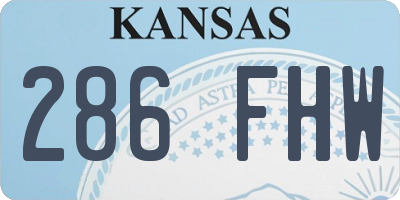 KS license plate 286FHW