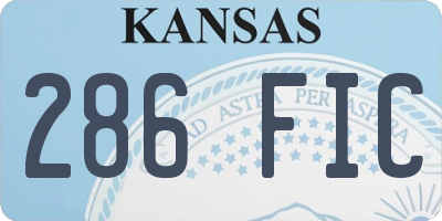 KS license plate 286FIC