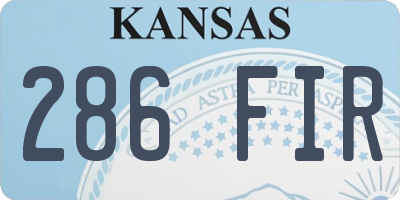 KS license plate 286FIR