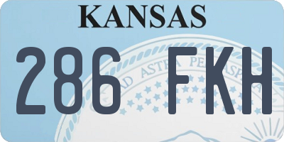 KS license plate 286FKH