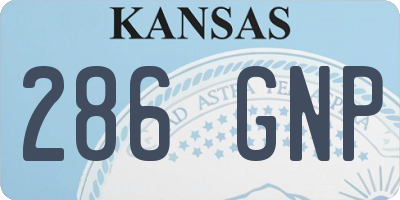 KS license plate 286GNP