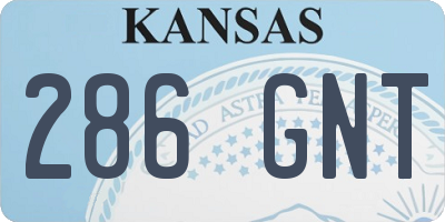 KS license plate 286GNT