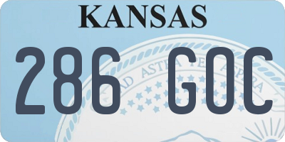 KS license plate 286GOC