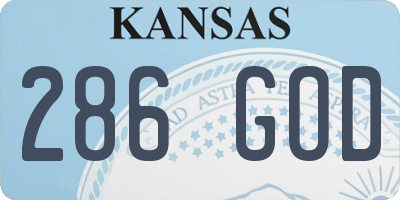 KS license plate 286GOD