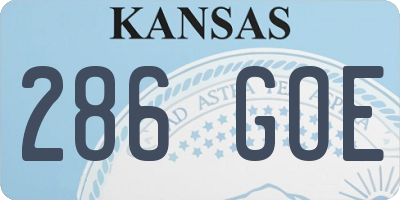 KS license plate 286GOE