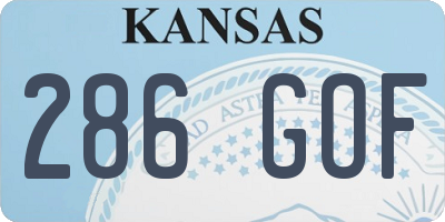 KS license plate 286GOF