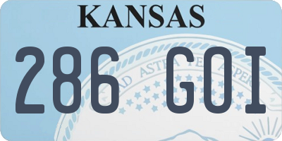 KS license plate 286GOI