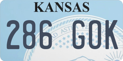 KS license plate 286GOK