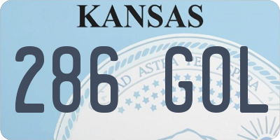KS license plate 286GOL