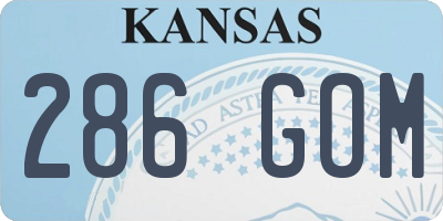 KS license plate 286GOM