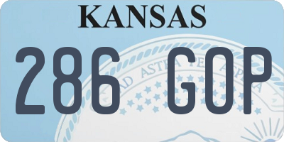 KS license plate 286GOP