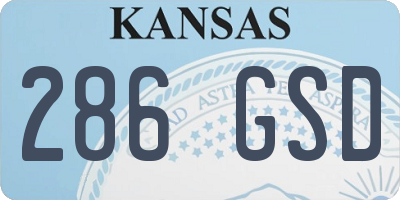 KS license plate 286GSD