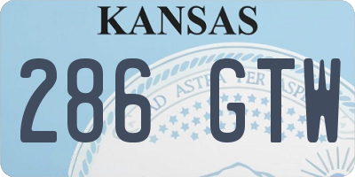 KS license plate 286GTW