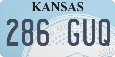 KS license plate 286GUQ