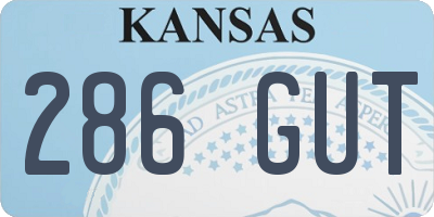 KS license plate 286GUT